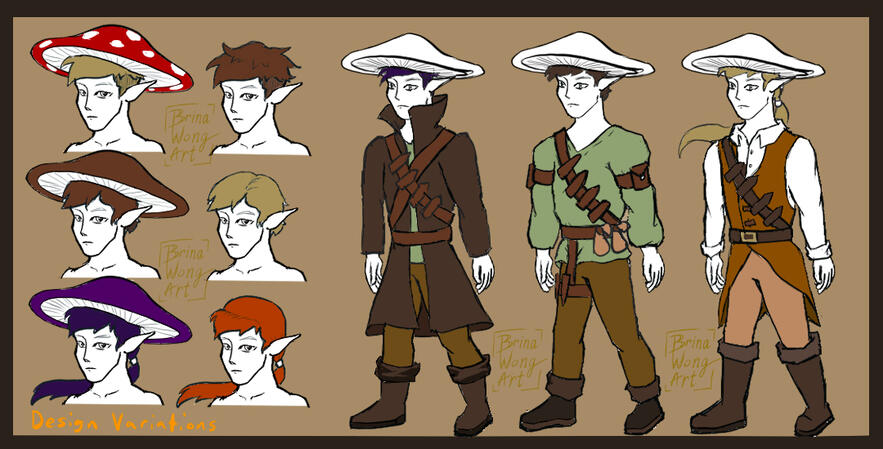 Variations on mushroom fairy design