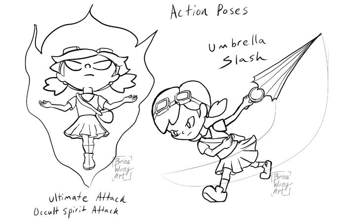 Action poses of Mina