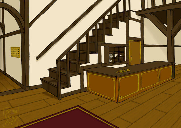 hotel/inn coloured in